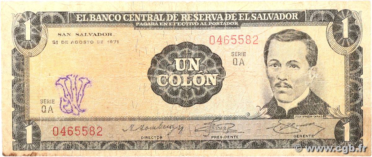 1 Colon EL SALVADOR  1971 P.115a G
