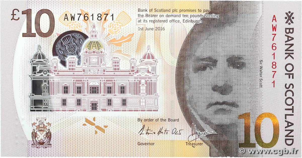 10 Pounds SCOTLAND  2016 P.131 ST