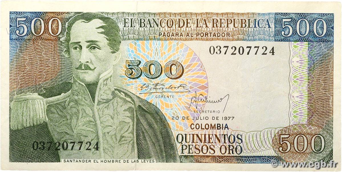 500 Pesos Oro KOLUMBIEN  1977 P.420a SS