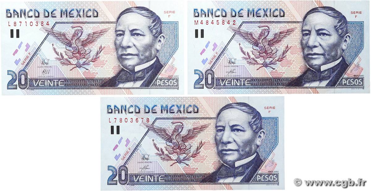 20 Pesos Lot MEXICO  1994 P.106a XF