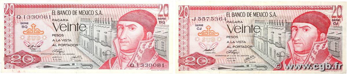 20 Pesos Lot MEXICO  1976 P.064c BC+