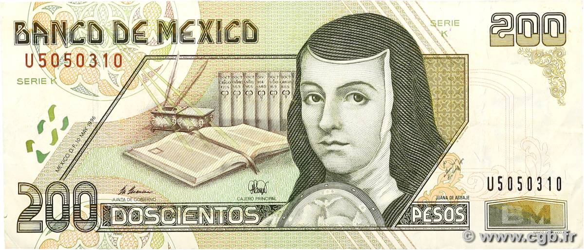 200 Pesos MEXICO  1996 P.109b VF