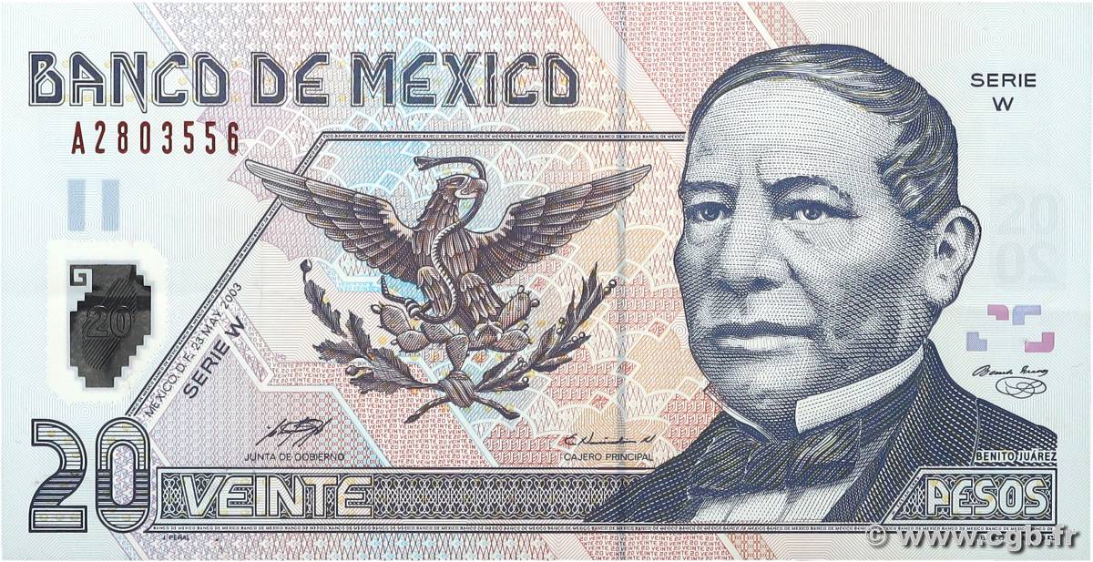 20 Pesos MEXICO  2003 P.116d fVZ