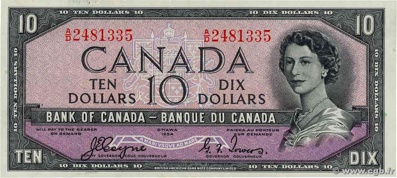 10 Dollars CANADA  1954 P.069a TTB