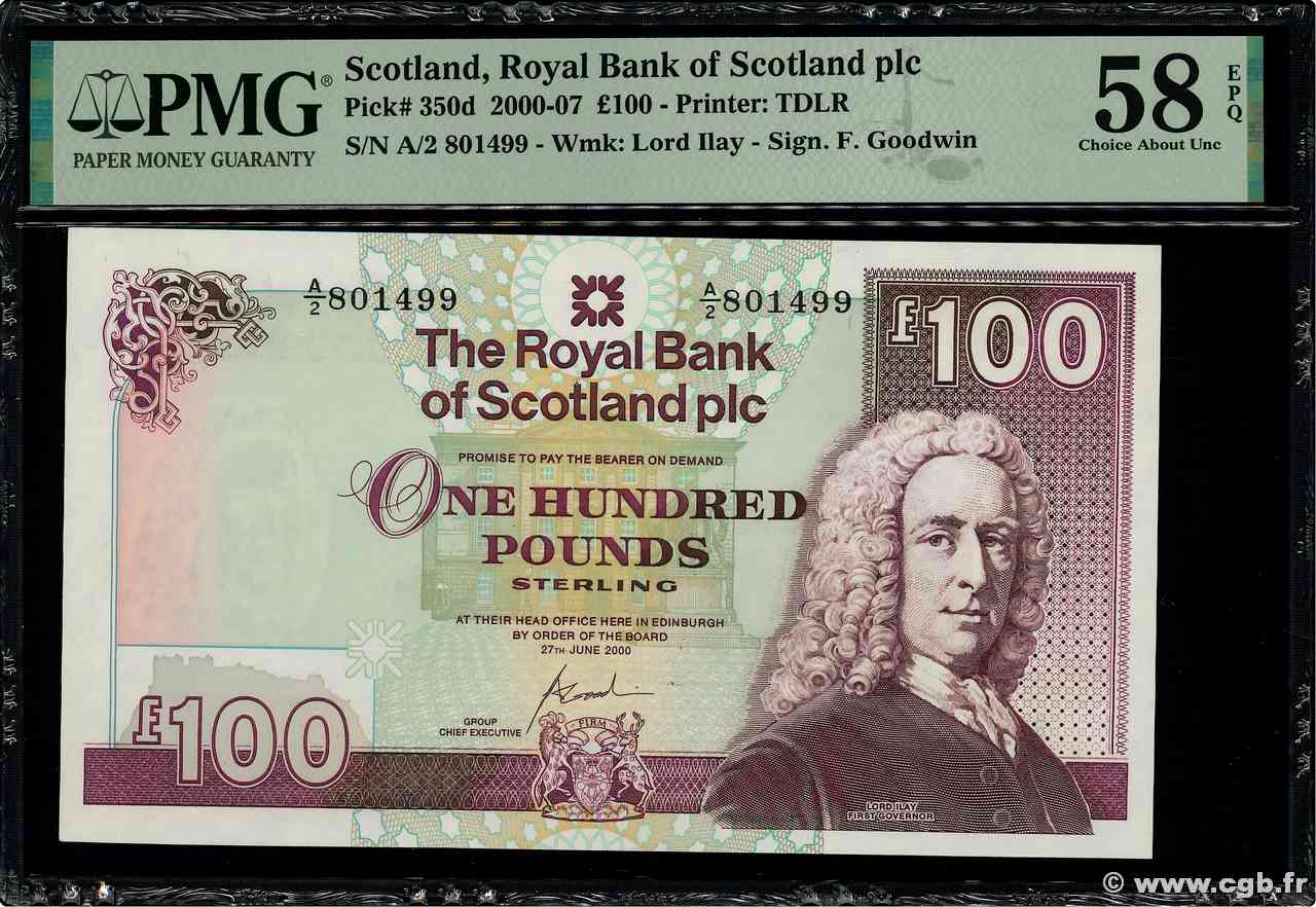100 Pounds ÉCOSSE  2000 P.350d SPL