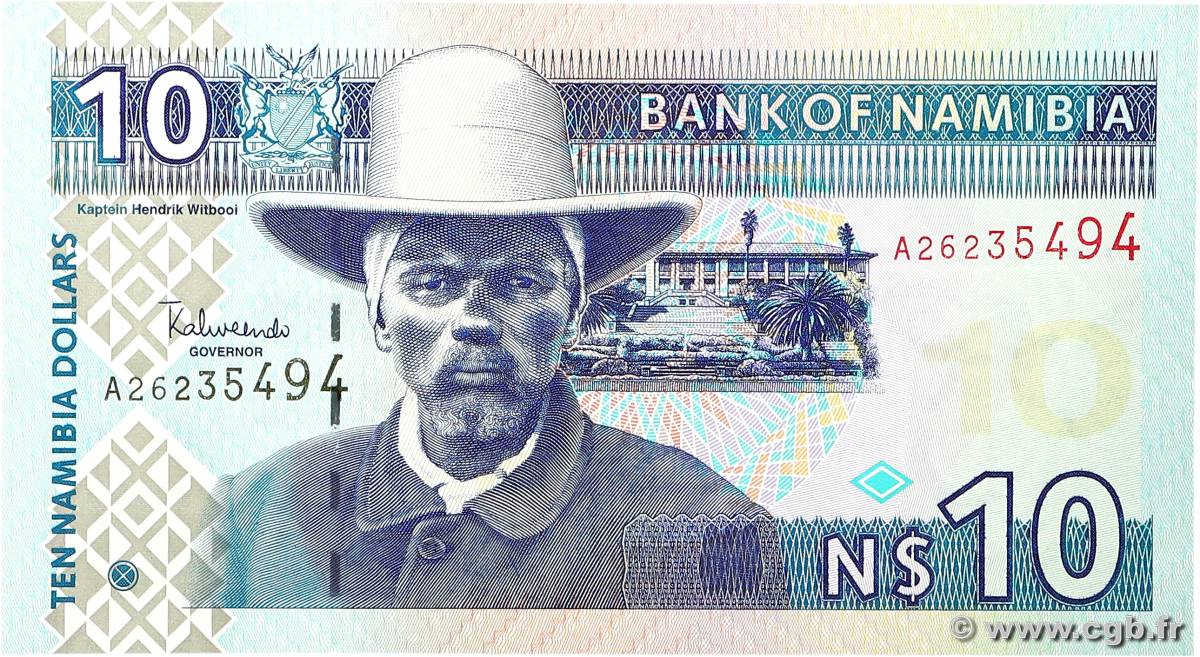 10 Namibia Dollars NAMIBIA  2001 P.04bA UNC