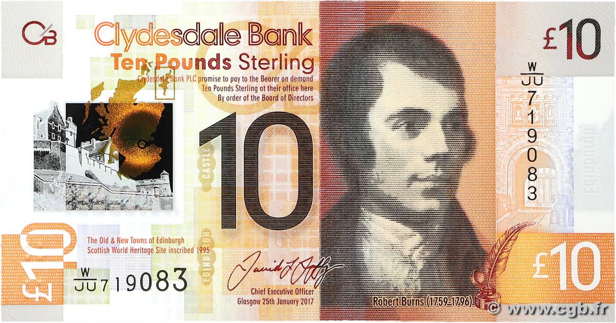 10 Pounds SCOTLAND  2017 P.229Q UNC
