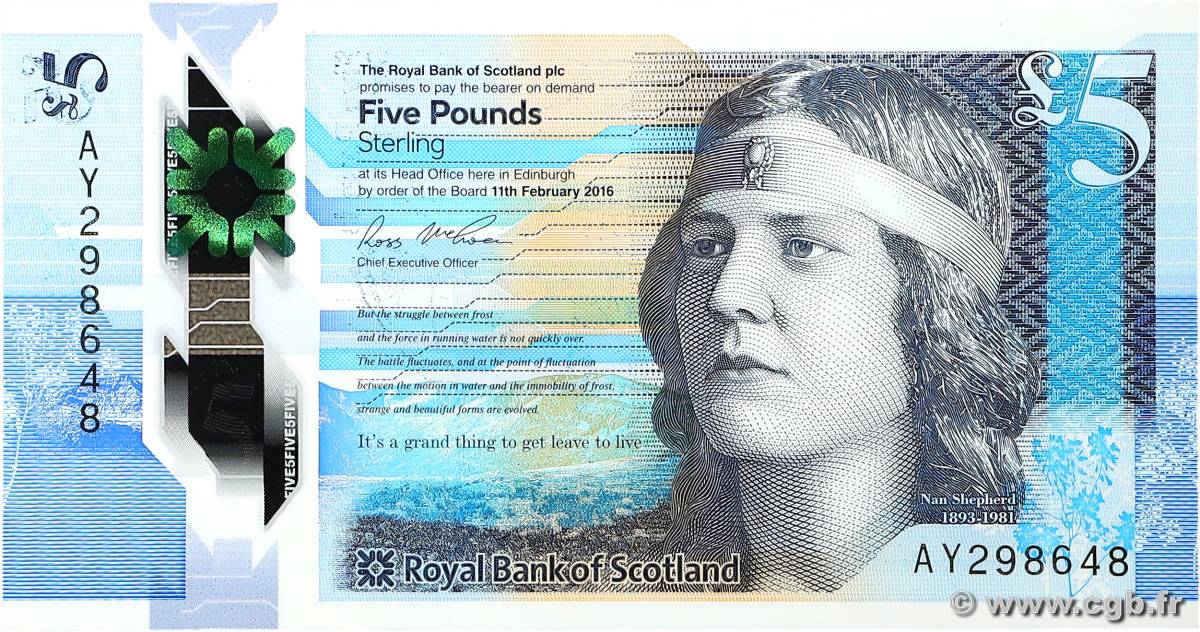 5 Pounds SCOTLAND  2016 P.370 FDC