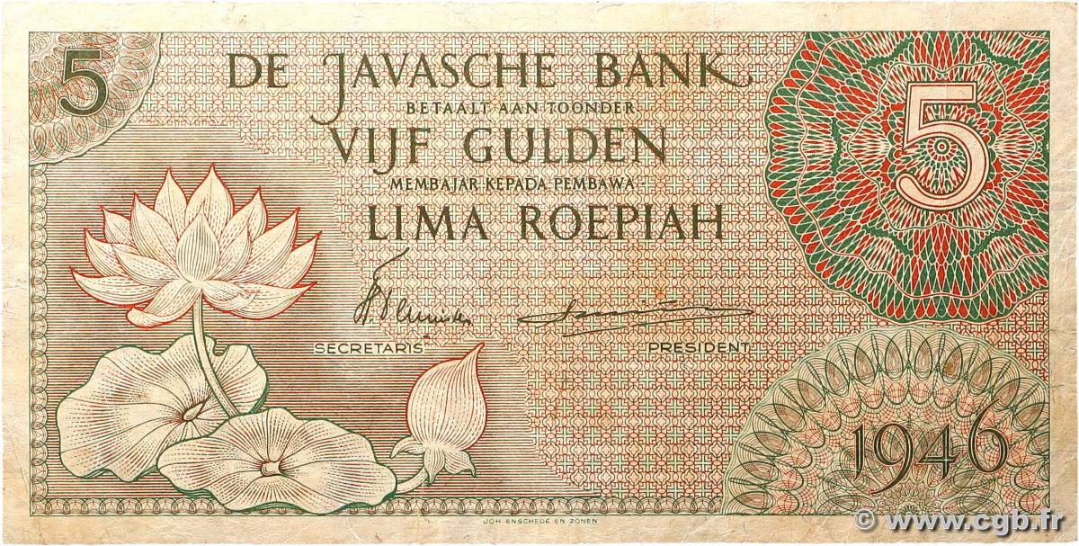 5 Gulden INDES NEERLANDAISES  1946 P.088 TB