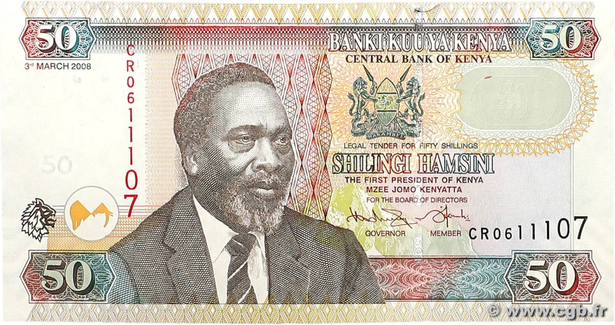 50 Shillings KENYA  2008 P.47c pr.NEUF