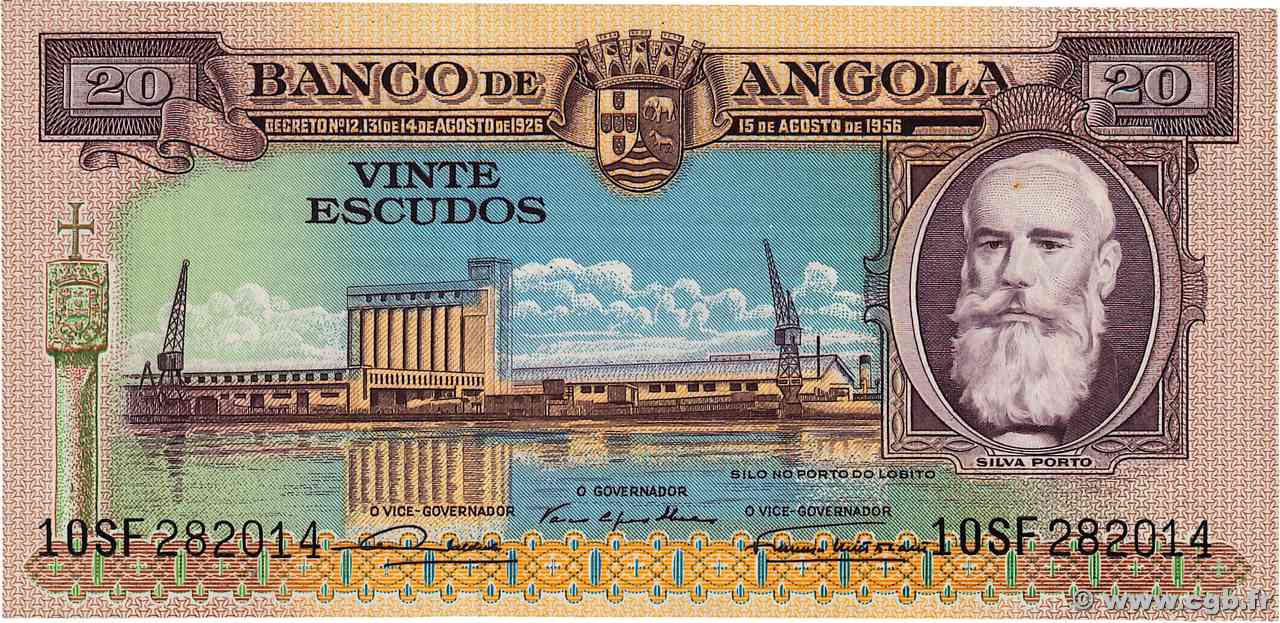20 Escudos ANGOLA  1956 P.087 SPL+