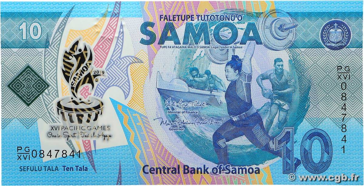 10 Tala Commémoratif SAMOA  2019 P.45 UNC