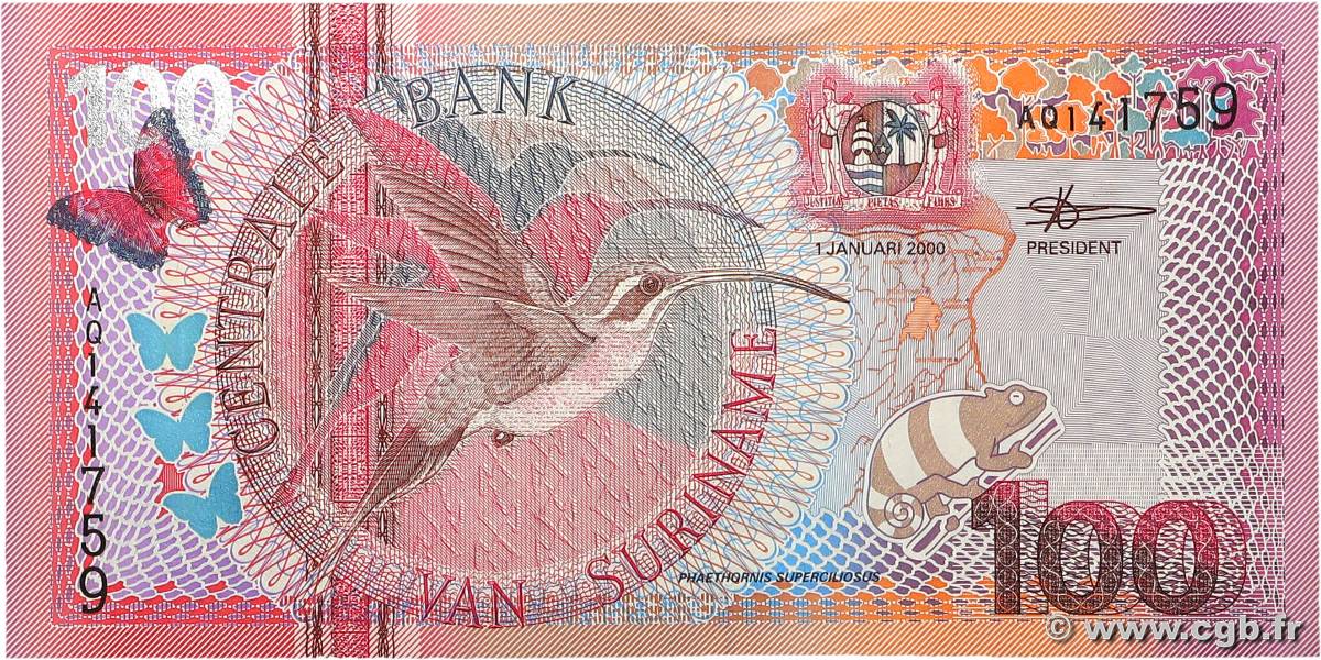 100 Gulden SURINAM  2000 P.149 UNC