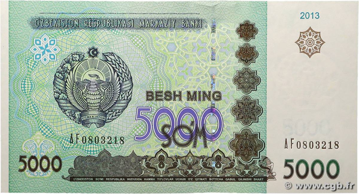 5000 Sum UZBEKISTAN  2013 P.83 UNC