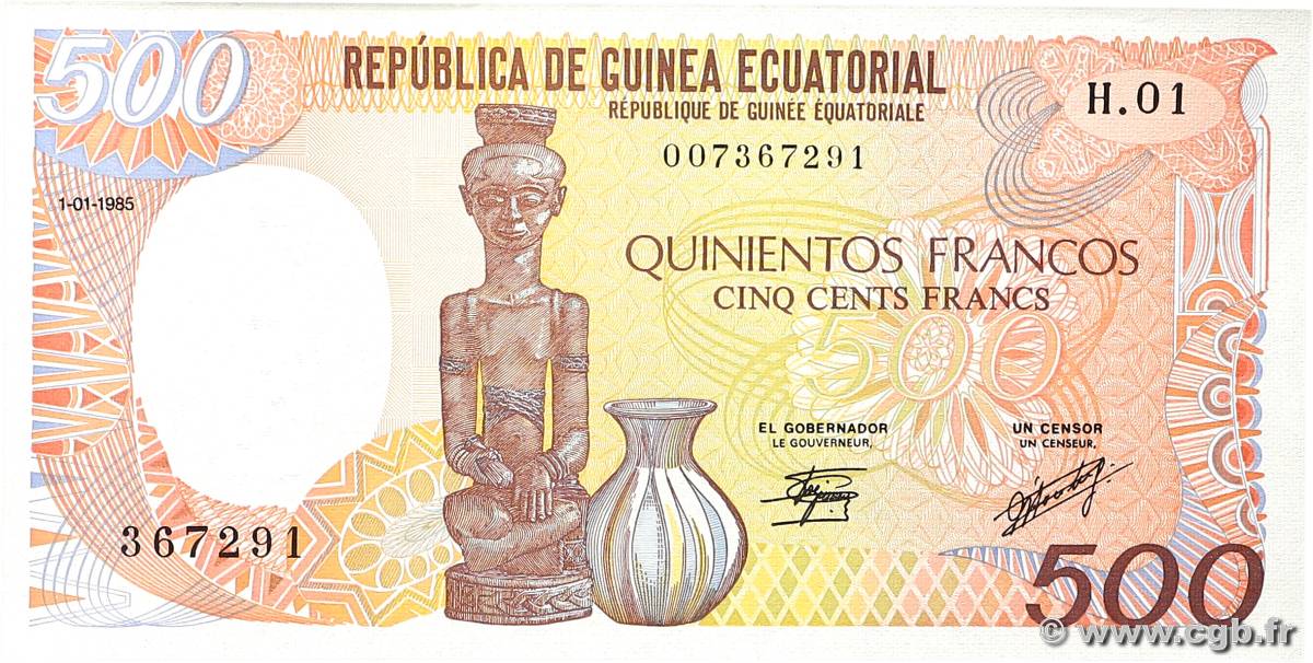 500 Francs type 1985 ÄQUATORIALGUINEA  1985 A.259a fST+