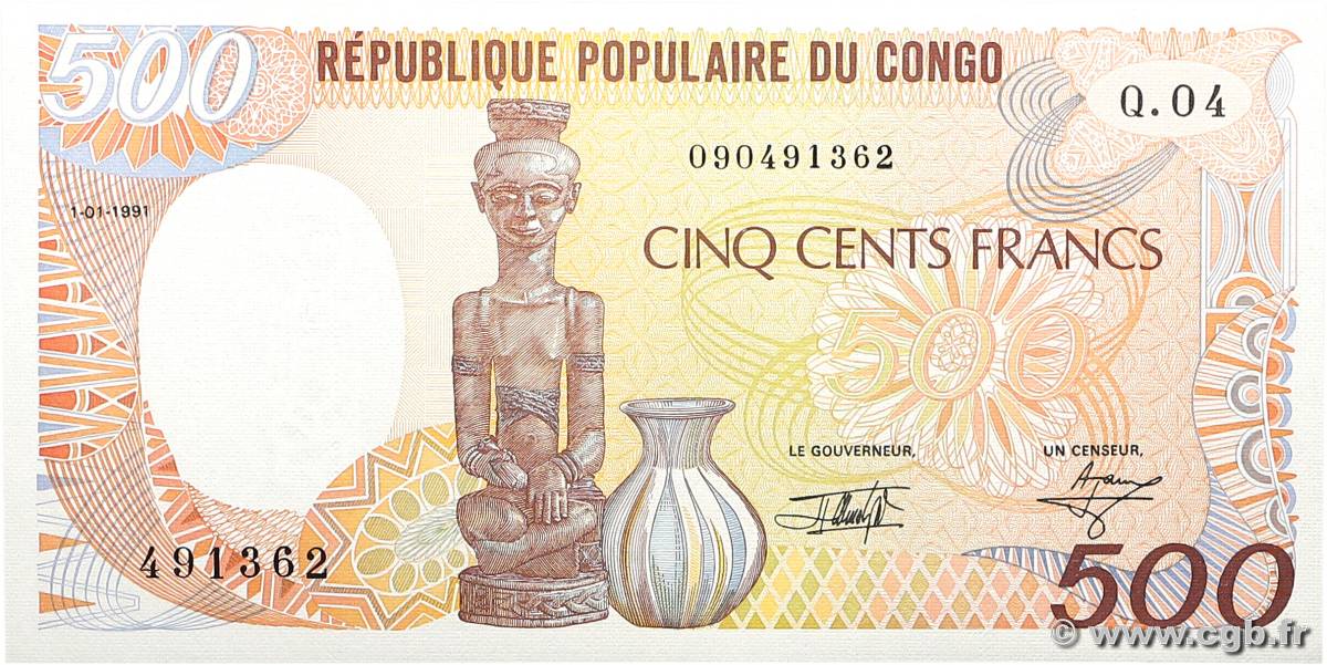500 Francs type 1985 CONGO  1991 A.216f UNC