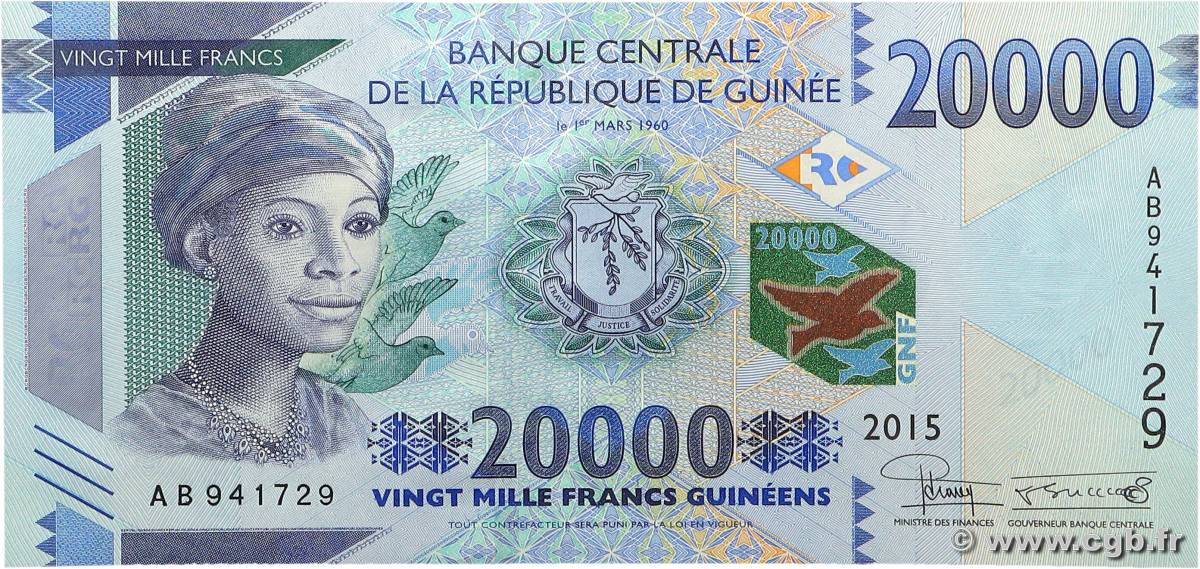 20000 Francs  GUINEA  2015 P.50 UNC