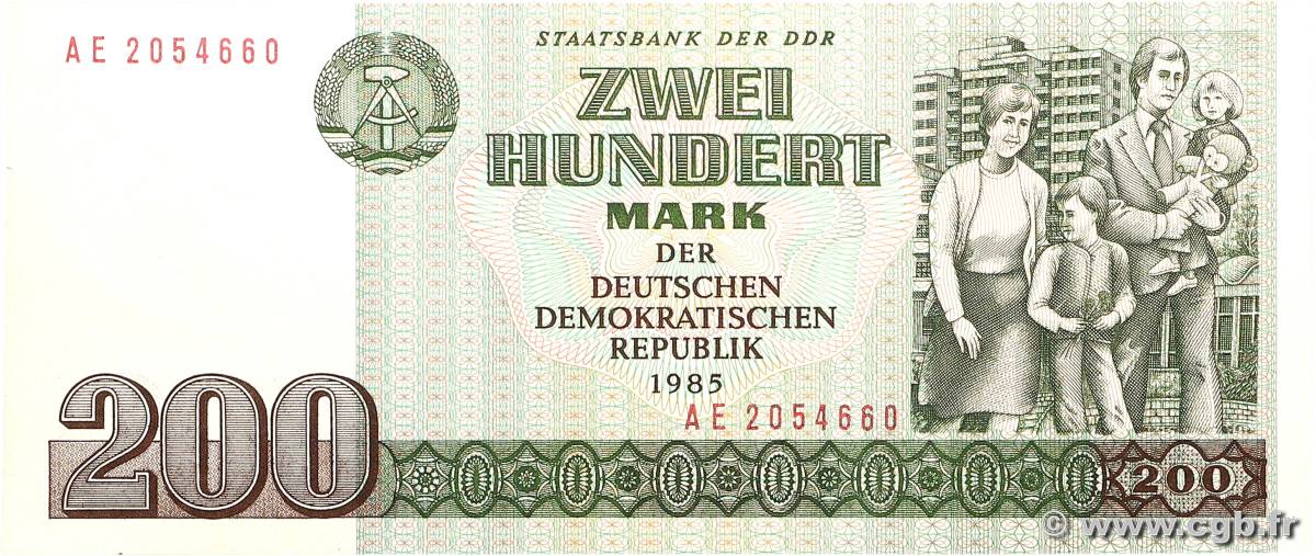 200 Mark ALLEMAGNE RÉPUBLIQUE DÉMOCRATIQUE  1985 P.32 SPL