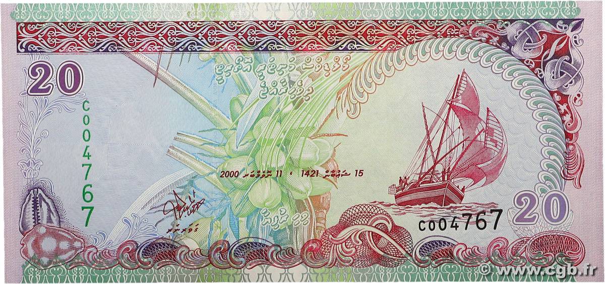 20 Rufiyaa MALDIVE  2000 P.20b FDC