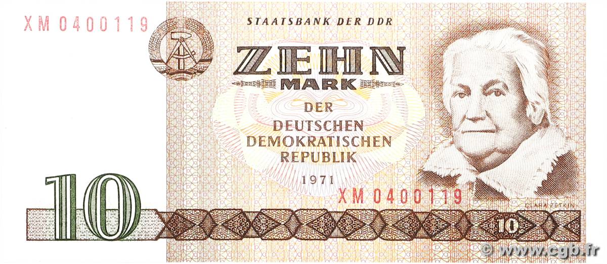 10 Mark ALLEMAGNE RÉPUBLIQUE DÉMOCRATIQUE  1971 P.28b NEUF