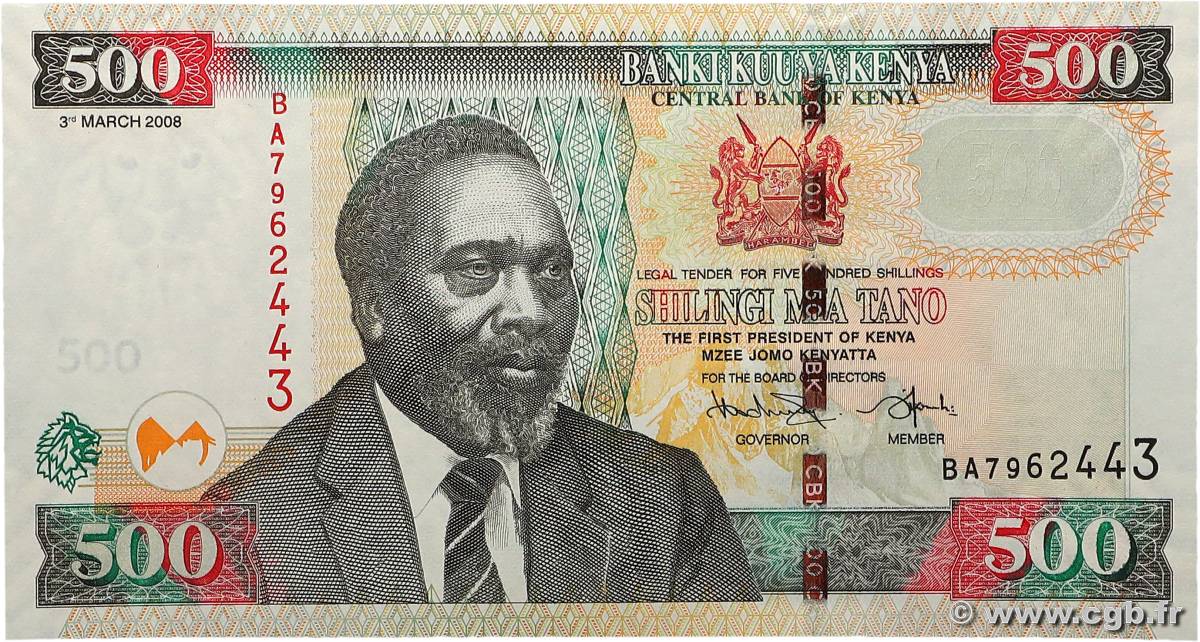 500 Shillings KENYA  2008 P.50c UNC-