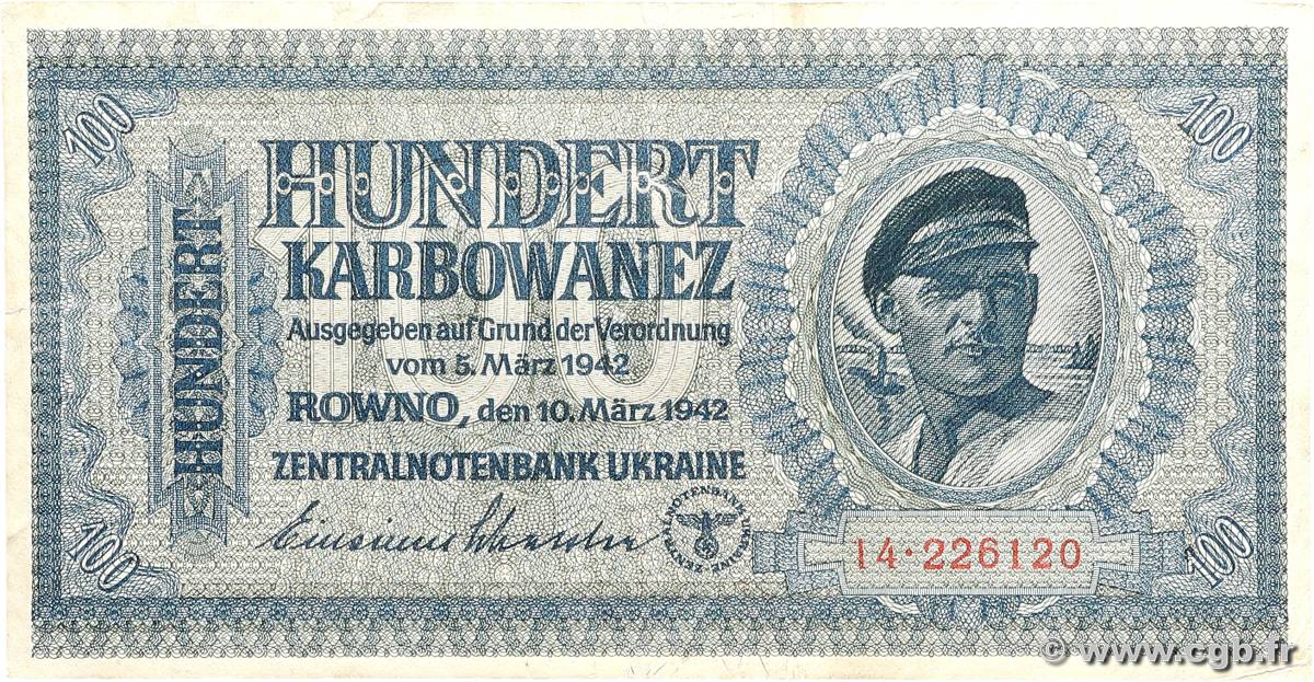 100 Karbowanez UKRAINE  1942 P.055 TTB