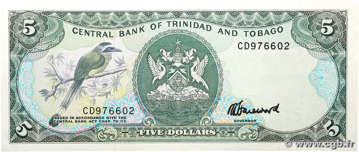 5 Dollars TRINIDAD UND TOBAGO  1985 P.37c ST