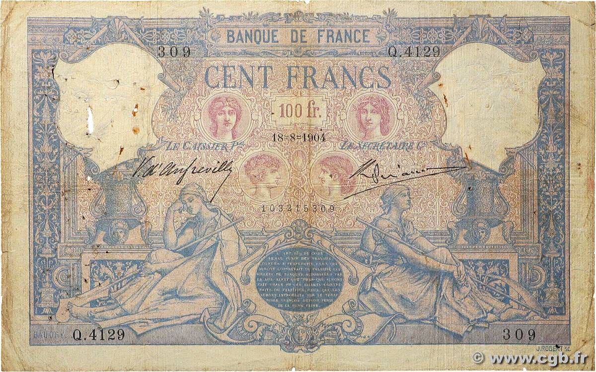 100 Francs BLEU ET ROSE FRANCE  1904 F.21.18 B