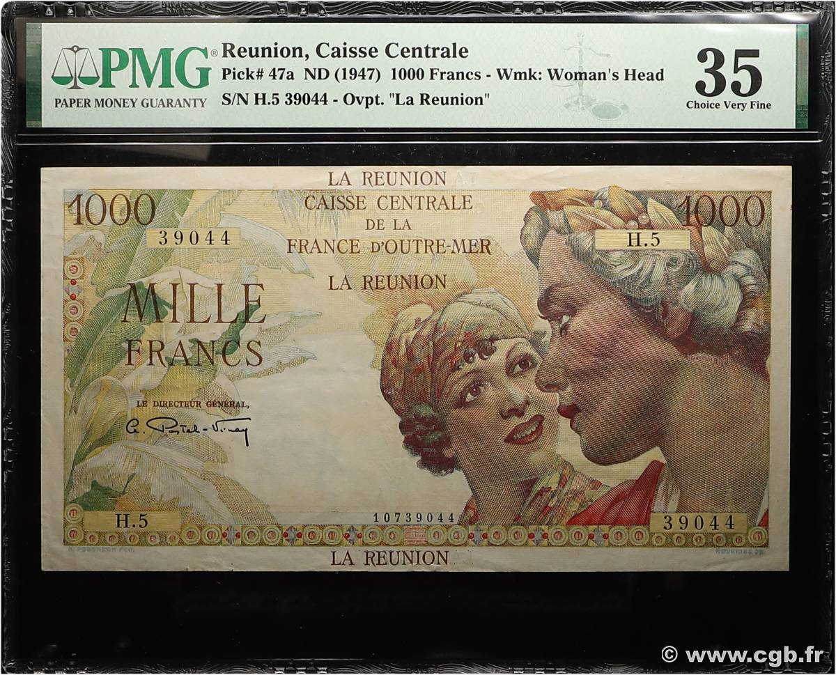 1000 Francs Union Française ISOLA RIUNIONE  1946 P.47a q.SPL