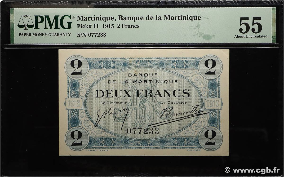 2 Francs MARTINIQUE  1915 P.11 SPL