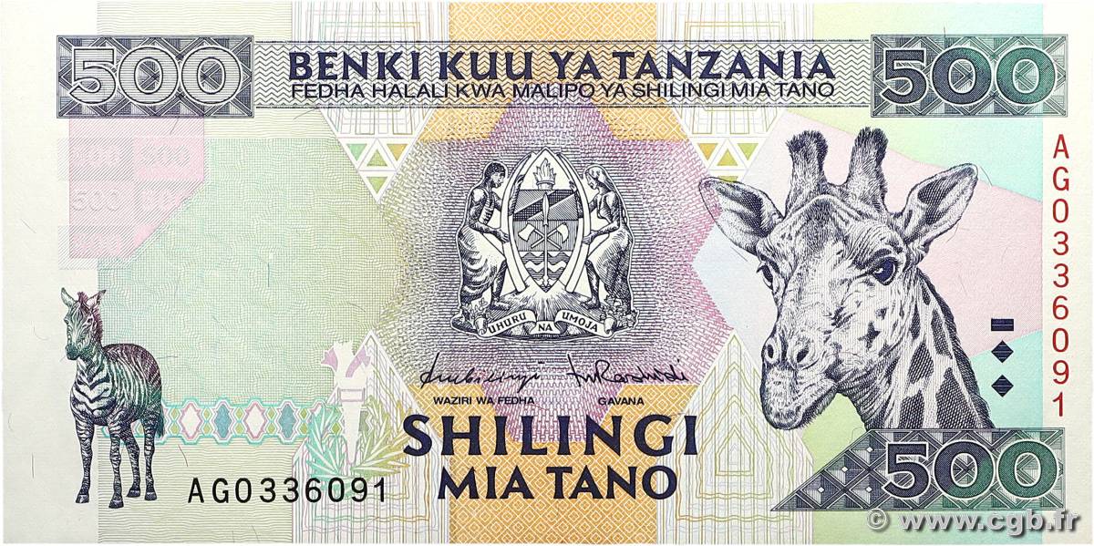 500 Shilingi TANSANIA  1997 P.30 ST