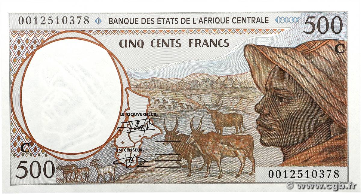 500 Francs type 1993C CONGO  2000 A.224Cg FDC