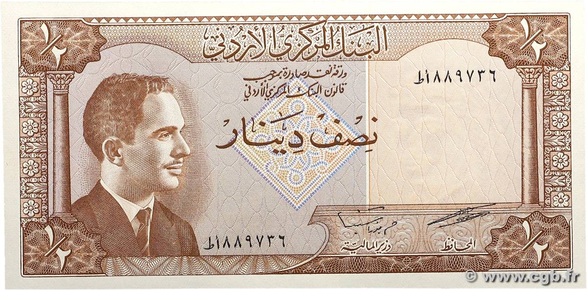 1/2 Dinar JORDANIE  1959 P.13c NEUF