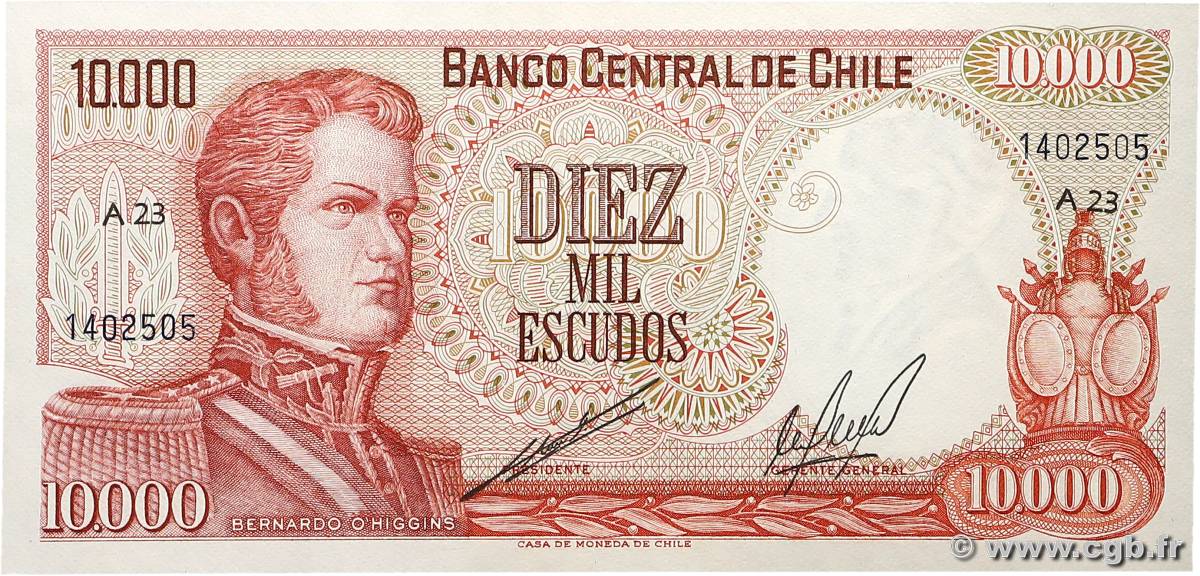 10000 Escudos CHILI  1974 P.148 NEUF