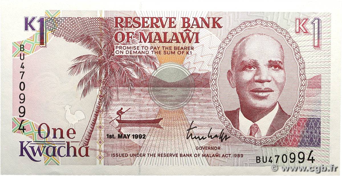 1 Kwacha MALAWI  1992 P.23b pr.NEUF