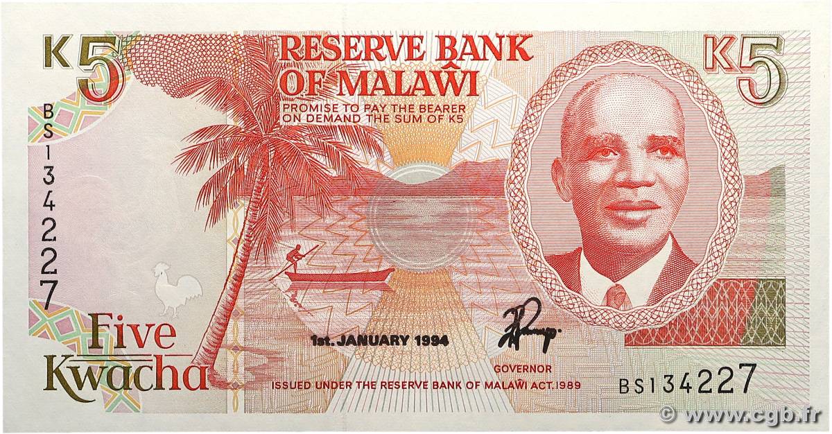 5 Kwacha MALAWI  1994 P.24b NEUF