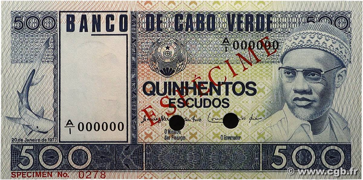 500 Escudos Spécimen CAPO VERDE  1977 P.55s FDC