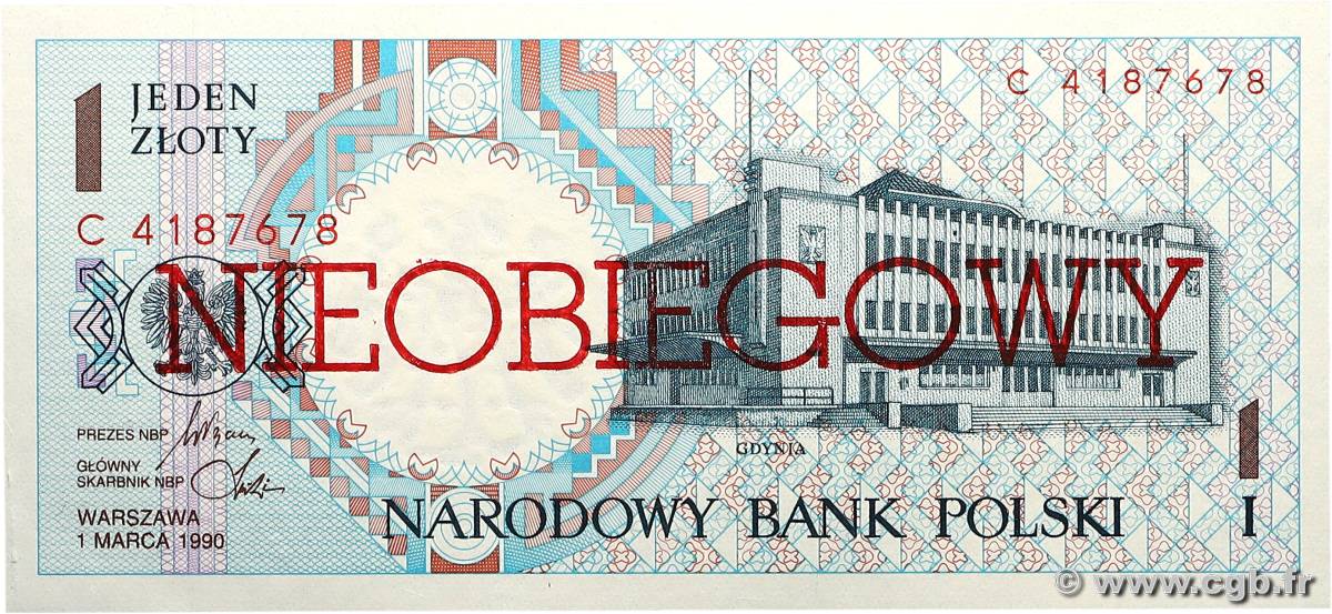 1 Zloty POLAND  1990 P.164a  UNC
