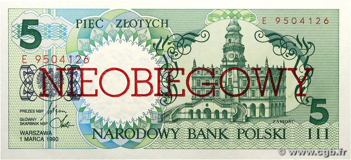 5 Zlotych POLONIA  1990 P.166a FDC