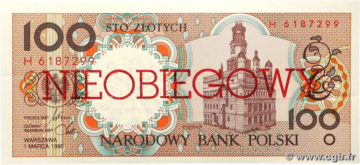 100 Zlotych POLAND  1990 P.170a UNC