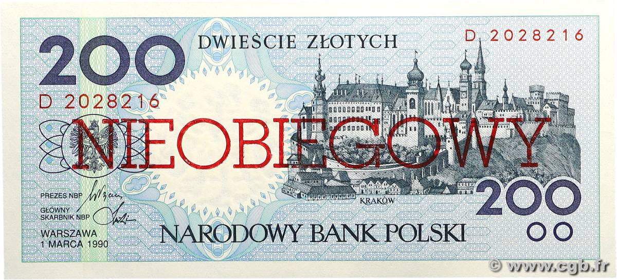 200 Zlotych POLOGNE  1990 P.171a NEUF