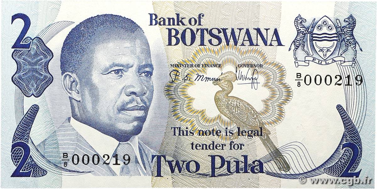 2 Pula Petit numéro BOTSWANA  1982 P.07b fST+