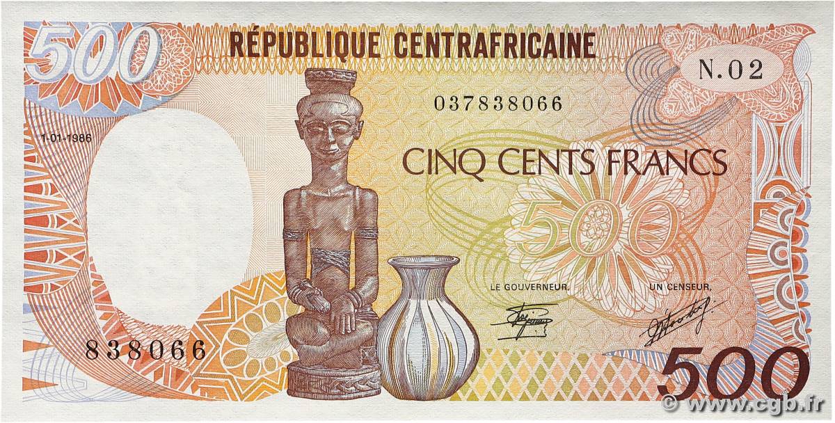 500 Francs type 1985 CENTRAL AFRICAN REPUBLIC  1986 A.193b UNC-