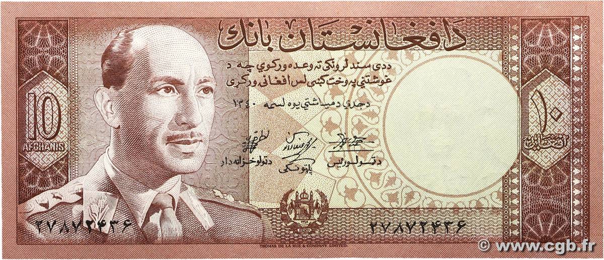 10 Afghanis AFGHANISTAN  1961 P.037a fST+