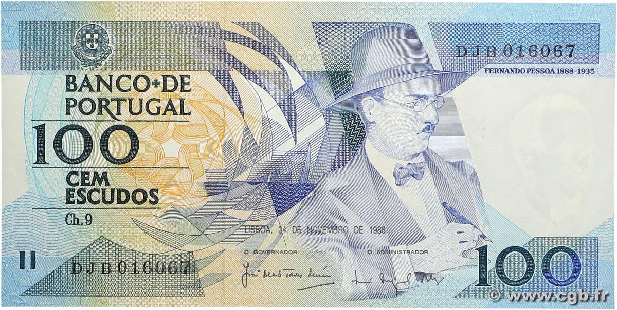 100 Escudos PORTUGAL  1988 P.179f UNC