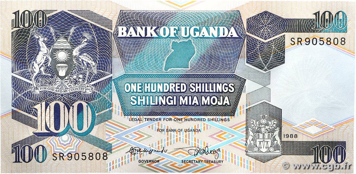 100 Shillings OUGANDA  1988 P.31b NEUF