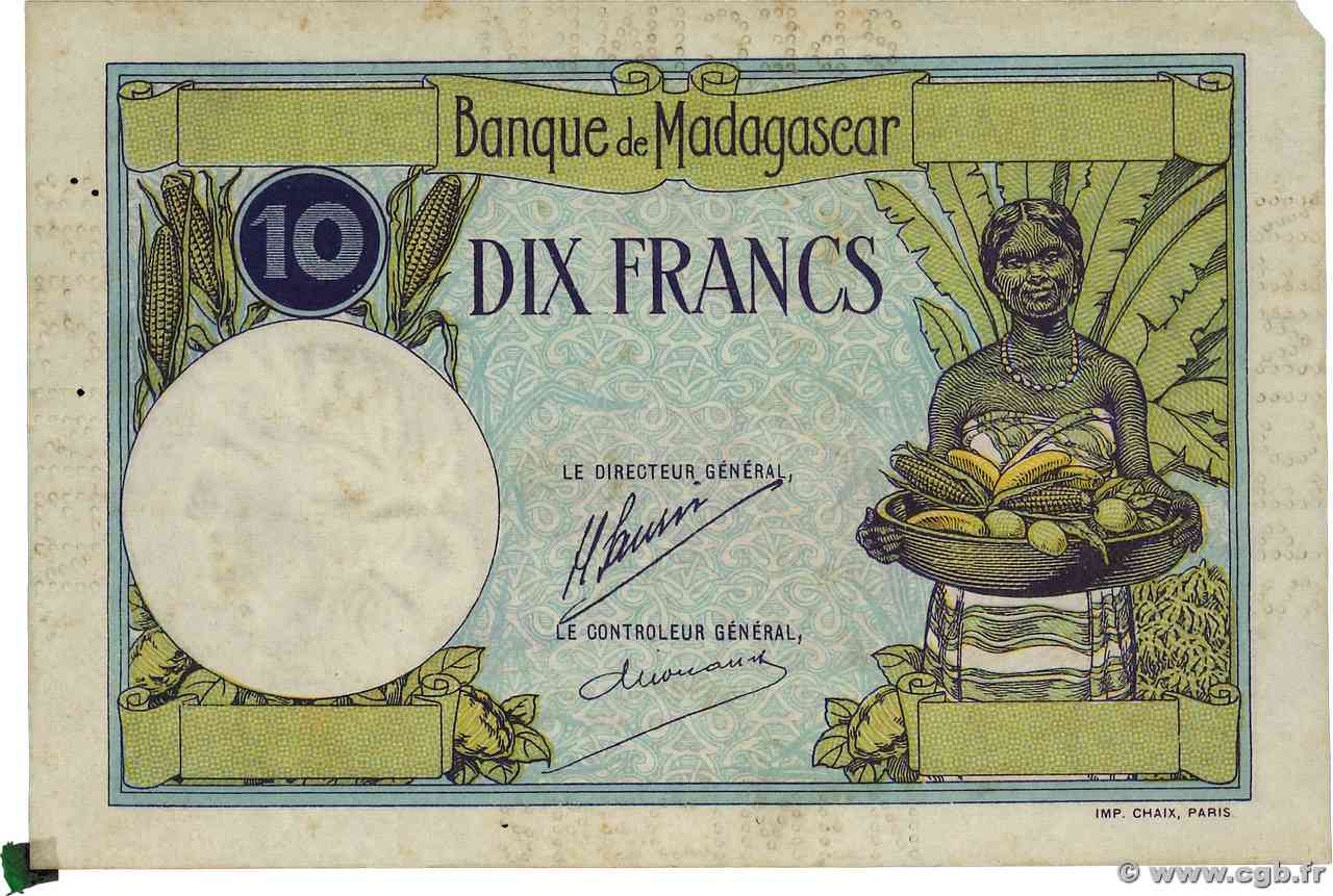 10 Francs Épreuve MADAGASCAR  1948 P.036s TTB+