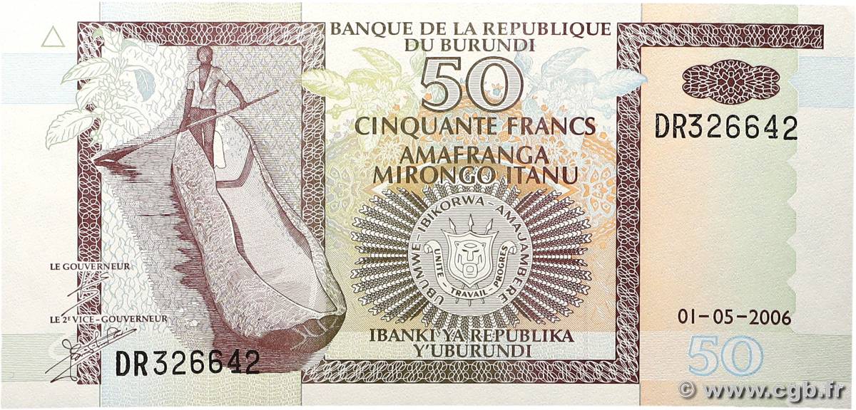 50 Francs BURUNDI  2006 P.36f UNC