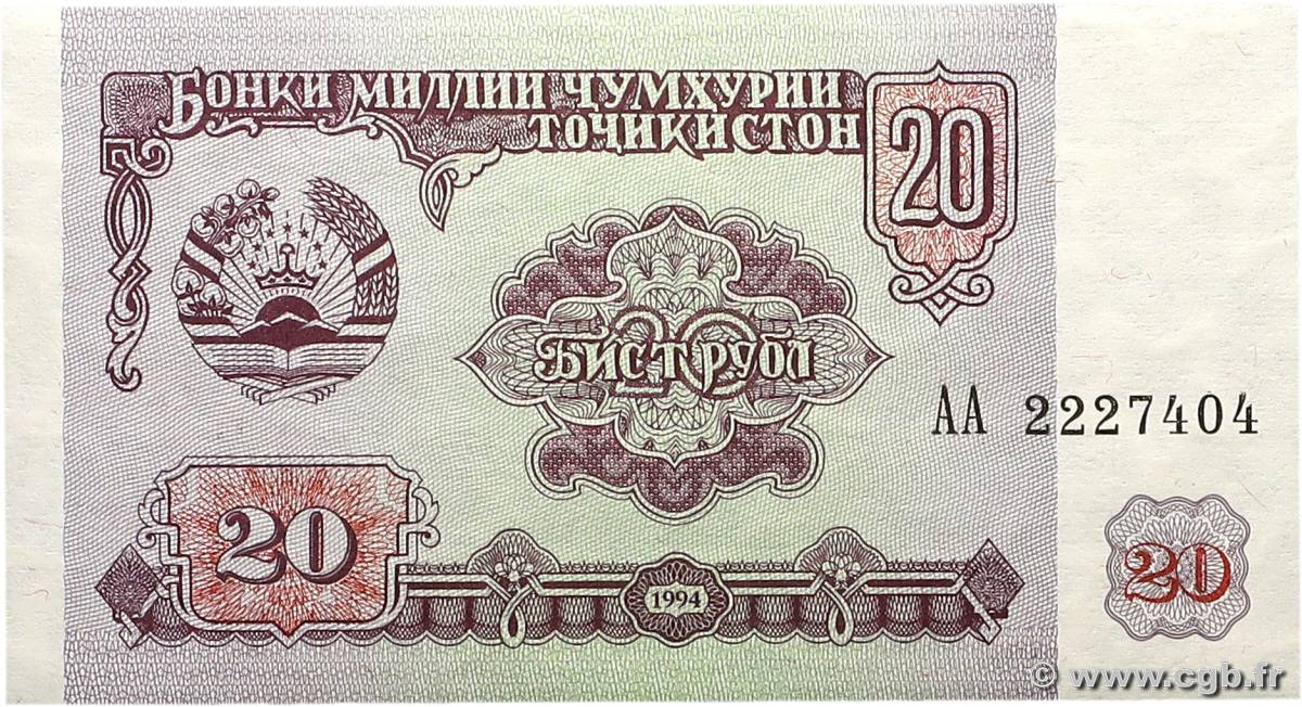 20 Rubles TAJIKISTAN  1994 P.04a UNC