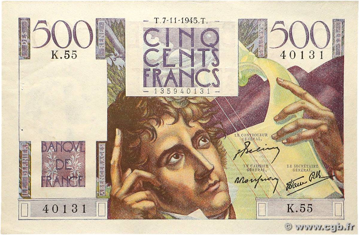 500 Francs CHATEAUBRIAND FRANCE  1945 F.34.03 SPL
